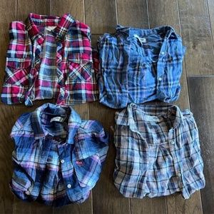 Girls Flannels - Abercrombie and Old Navy